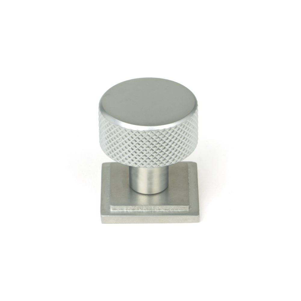 This is an image showing From The Anvil - Satin Chrome Brompton Cabinet Knob - 25mm (Square) available from T.H Wiggans Architectural Ironmongery in Kendal, quick delivery and discounted prices