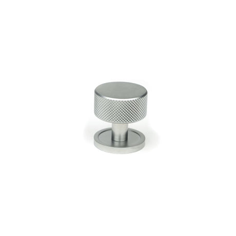 This is an image showing From The Anvil - Satin Chrome Brompton Cabinet Knob - 32mm (Plain) available from T.H Wiggans Architectural Ironmongery in Kendal, quick delivery and discounted prices