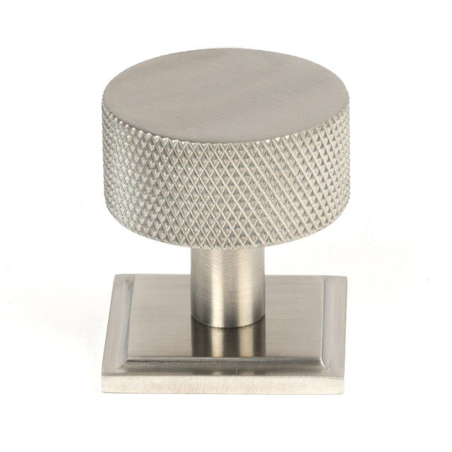 This is an image showing From The Anvil - Satin SS (304) Brompton Cabinet Knob - 32mm (Square) available from T.H Wiggans Architectural Ironmongery in Kendal, quick delivery and discounted prices
