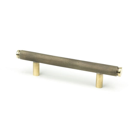 This is an image showing From The Anvil - Aged Brass Full Brompton Pull Handle - Small available from T.H Wiggans Architectural Ironmongery in Kendal, quick delivery and discounted prices