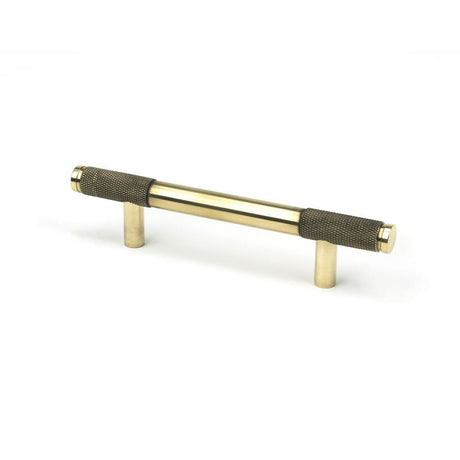 This is an image showing From The Anvil - Aged Brass Half Brompton Pull Handle - Small available from T.H Wiggans Architectural Ironmongery in Kendal, quick delivery and discounted prices