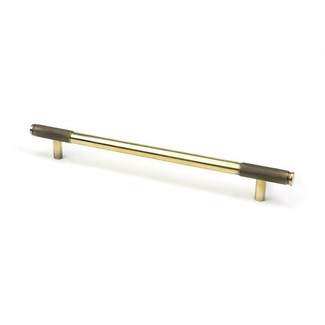 This is an image showing From The Anvil - Aged Brass Half Brompton Pull Handle - Large available from T.H Wiggans Architectural Ironmongery in Kendal, quick delivery and discounted prices