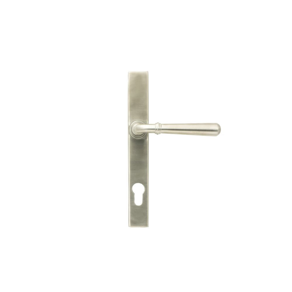 This is an image showing From The Anvil - Satin Marine SS (316) Newbury Slimline Lever Espag. Lock Set available from trade door handles, quick delivery and discounted prices