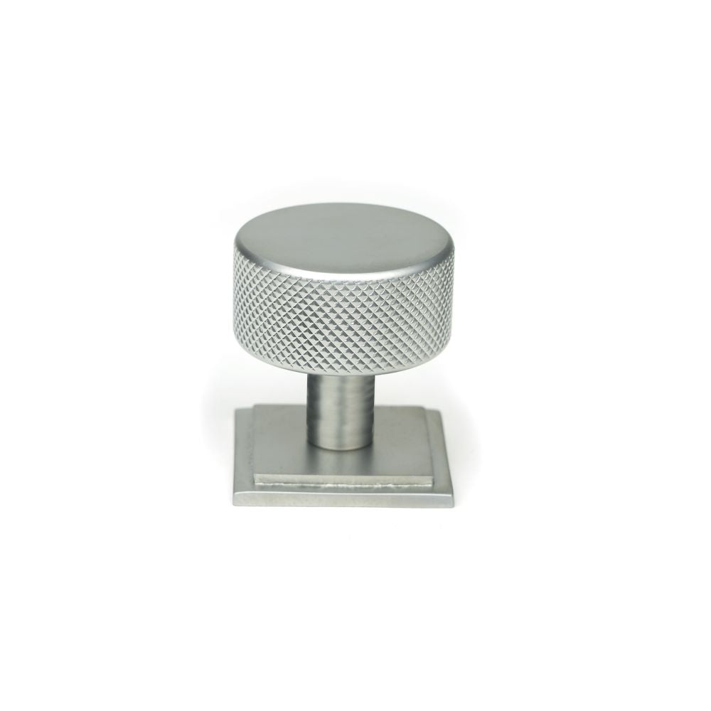 This is an image showing From The Anvil - Satin Chrome Brompton Cabinet Knob - 32mm (Square) available from T.H Wiggans Architectural Ironmongery in Kendal, quick delivery and discounted prices
