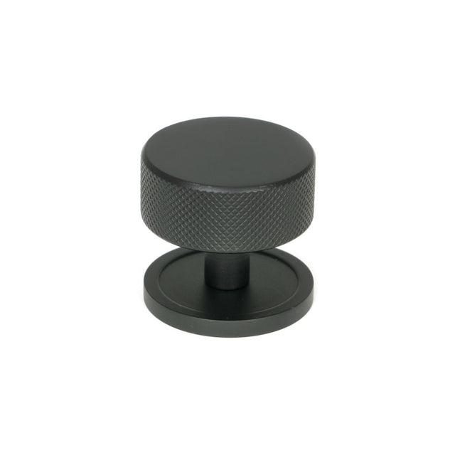 This is an image showing From The Anvil - Matt Black Brompton Cabinet Knob - 38mm (Plain) available from T.H Wiggans Architectural Ironmongery in Kendal, quick delivery and discounted prices