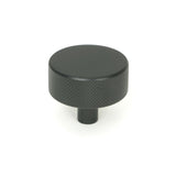 This is an image showing From The Anvil - Matt Black Brompton Cabinet Knob - 38mm (No rose) available from T.H Wiggans Architectural Ironmongery in Kendal, quick delivery and discounted prices