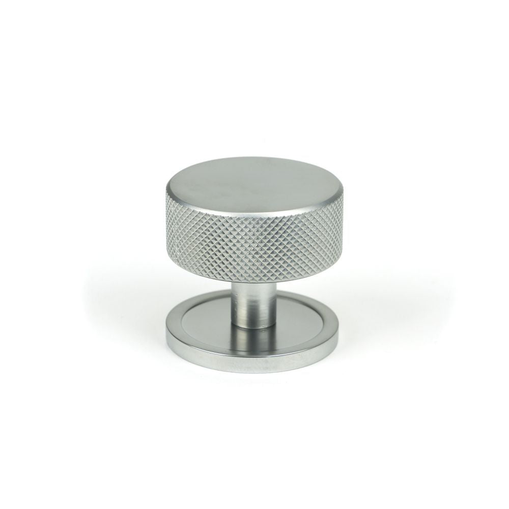This is an image showing From The Anvil - Satin Chrome Brompton Cabinet Knob - 38mm (Plain) available from T.H Wiggans Architectural Ironmongery in Kendal, quick delivery and discounted prices