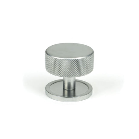This is an image showing From The Anvil - Satin Chrome Brompton Cabinet Knob - 38mm (Plain) available from T.H Wiggans Architectural Ironmongery in Kendal, quick delivery and discounted prices
