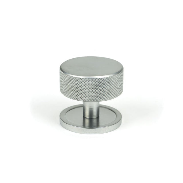 This is an image showing From The Anvil - Satin Chrome Brompton Cabinet Knob - 38mm (Plain) available from T.H Wiggans Architectural Ironmongery in Kendal, quick delivery and discounted prices