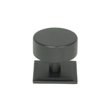 This is an image showing From The Anvil - Matt Black Brompton Cabinet Knob - 38mm (Square) available from T.H Wiggans Architectural Ironmongery in Kendal, quick delivery and discounted prices