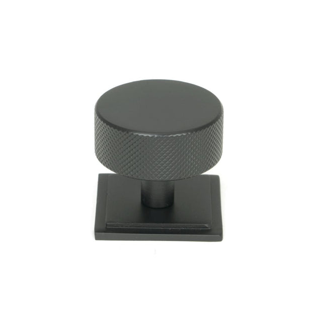 This is an image showing From The Anvil - Matt Black Brompton Cabinet Knob - 38mm (Square) available from T.H Wiggans Architectural Ironmongery in Kendal, quick delivery and discounted prices