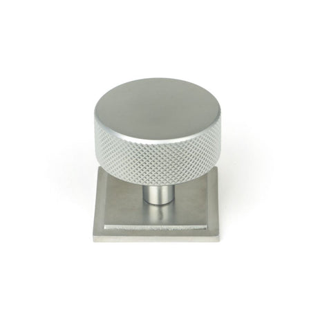 This is an image showing From The Anvil - Satin Chrome Brompton Cabinet Knob - 38mm (Square) available from T.H Wiggans Architectural Ironmongery in Kendal, quick delivery and discounted prices