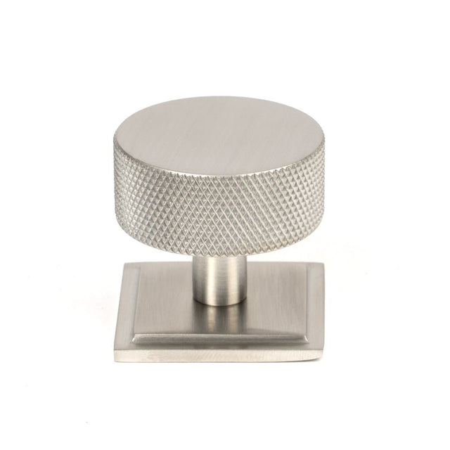This is an image showing From The Anvil - Satin SS (304) Brompton Cabinet Knob - 38mm (Square) available from T.H Wiggans Architectural Ironmongery in Kendal, quick delivery and discounted prices