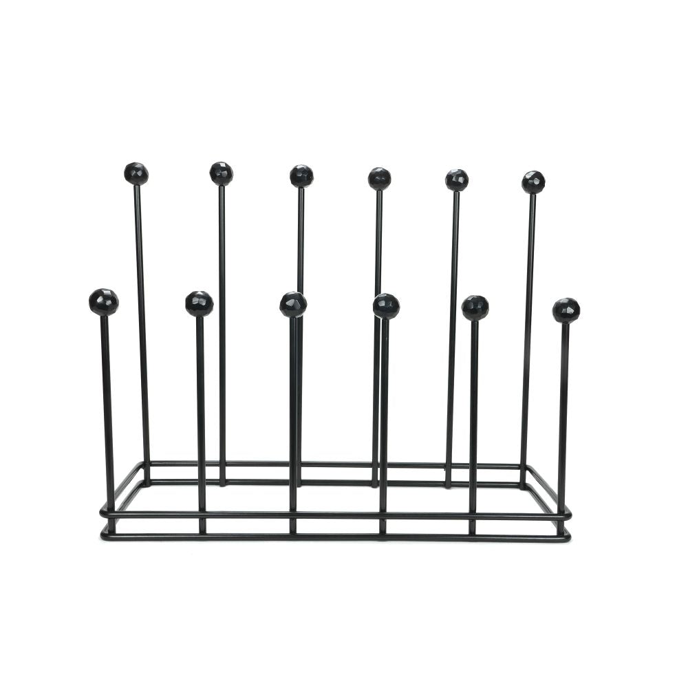 This is an image showing From The Anvil - Matt Black Six Pair Boot Rack available from T.H Wiggans Architectural Ironmongery in Kendal, quick delivery and discounted prices