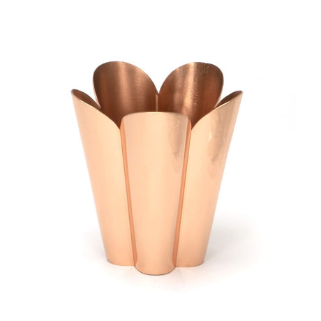 This is an image showing From The Anvil - Smooth Copper Flora Pot - Small available from T.H Wiggans Architectural Ironmongery in Kendal, quick delivery and discounted prices