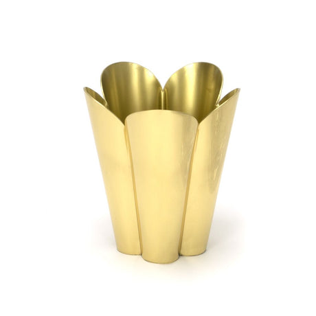 This is an image showing From The Anvil - Smooth Brass Flora Pot - Small available from T.H Wiggans Architectural Ironmongery in Kendal, quick delivery and discounted prices