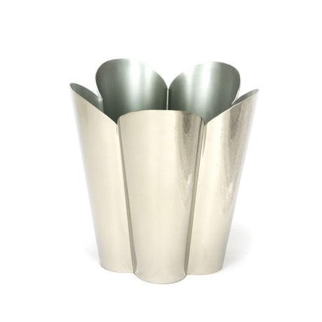 This is an image showing From The Anvil - Smooth Nickel Flora Pot - Large available from T.H Wiggans Architectural Ironmongery in Kendal, quick delivery and discounted prices
