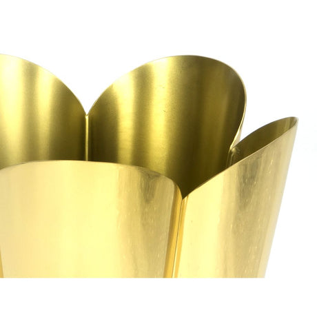 This is an image showing From The Anvil - Smooth Brass Flora Pot - Large available from T.H Wiggans Architectural Ironmongery in Kendal, quick delivery and discounted prices