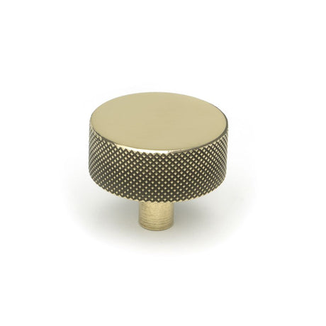 This is an image showing From The Anvil - Aged Brass Brompton Cabinet Knob - 38mm (No rose) available from T.H Wiggans Architectural Ironmongery in Kendal, quick delivery and discounted prices