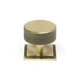 This is an image showing From The Anvil - Aged Brass Brompton Cabinet Knob - 38mm (Square) available from T.H Wiggans Architectural Ironmongery in Kendal, quick delivery and discounted prices