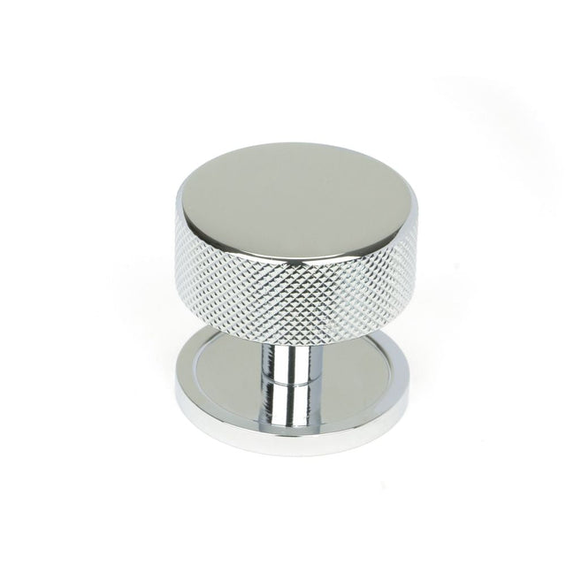 This is an image showing From The Anvil - Polished Chrome Brompton Cabinet Knob - 38mm (Plain) available from T.H Wiggans Architectural Ironmongery in Kendal, quick delivery and discounted prices