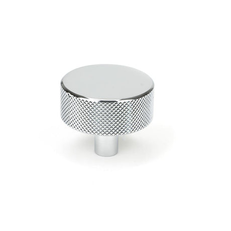 This is an image showing From The Anvil - Polished Chrome Brompton Cabinet Knob - 38mm (No rose) available from T.H Wiggans Architectural Ironmongery in Kendal, quick delivery and discounted prices