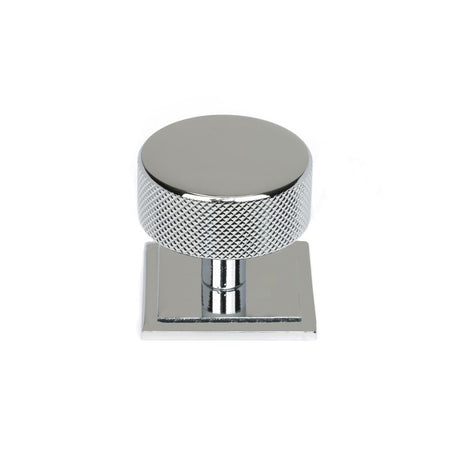 This is an image showing From The Anvil - Polished Chrome Brompton Cabinet Knob - 38mm (Square) available from T.H Wiggans Architectural Ironmongery in Kendal, quick delivery and discounted prices