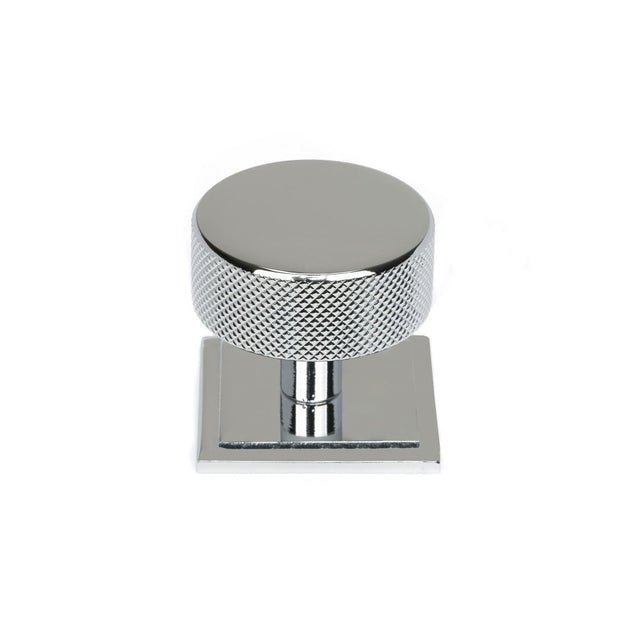 This is an image showing From The Anvil - Polished Chrome Brompton Cabinet Knob - 38mm (Square) available from T.H Wiggans Architectural Ironmongery in Kendal, quick delivery and discounted prices