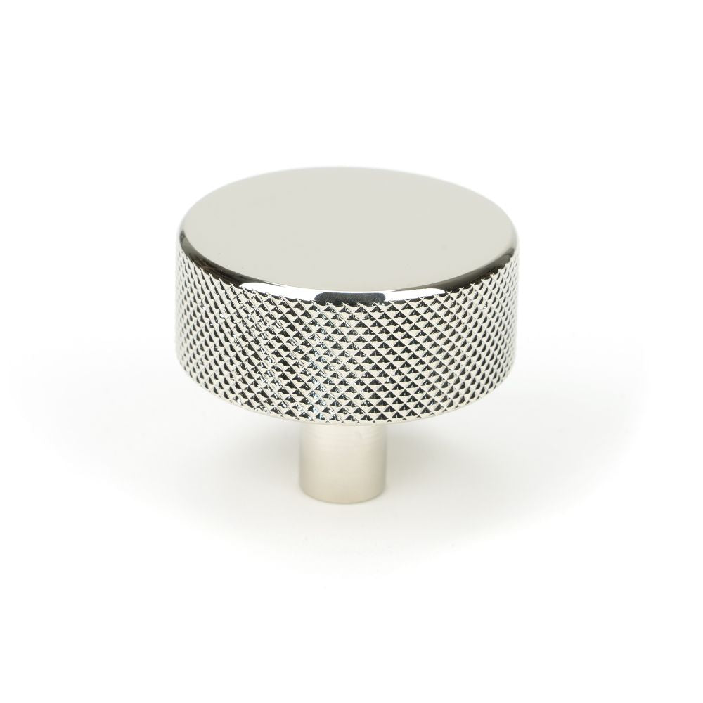 This is an image showing From The Anvil - Polished Nickel Brompton Cabinet Knob - 38mm (No rose) available from T.H Wiggans Architectural Ironmongery in Kendal, quick delivery and discounted prices