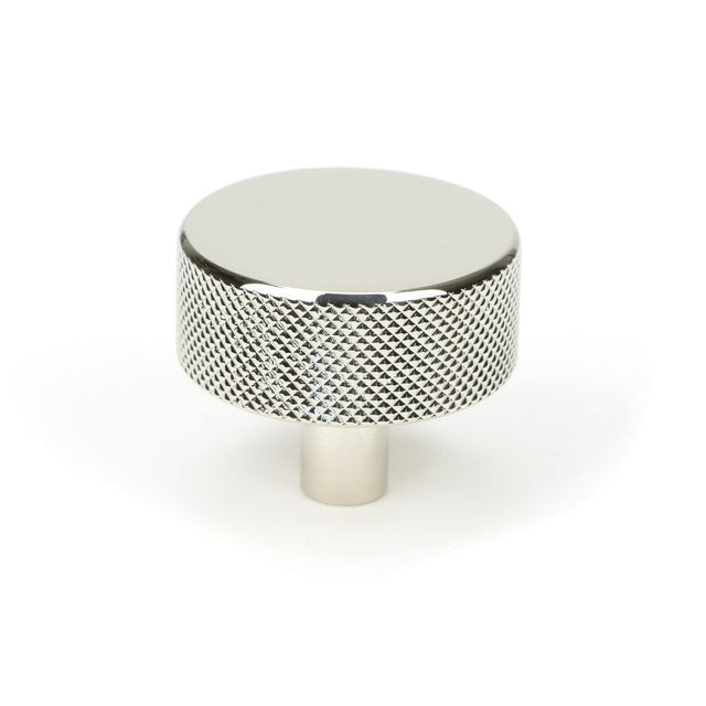 This is an image showing From The Anvil - Polished Nickel Brompton Cabinet Knob - 38mm (No rose) available from T.H Wiggans Architectural Ironmongery in Kendal, quick delivery and discounted prices