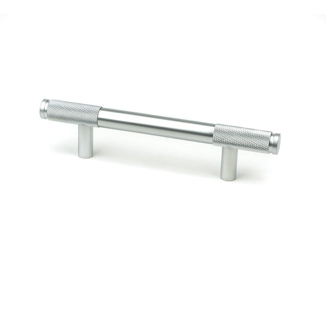 This is an image showing From The Anvil - Satin Chrome Half Brompton Pull Handle - Small available from T.H Wiggans Architectural Ironmongery in Kendal, quick delivery and discounted prices