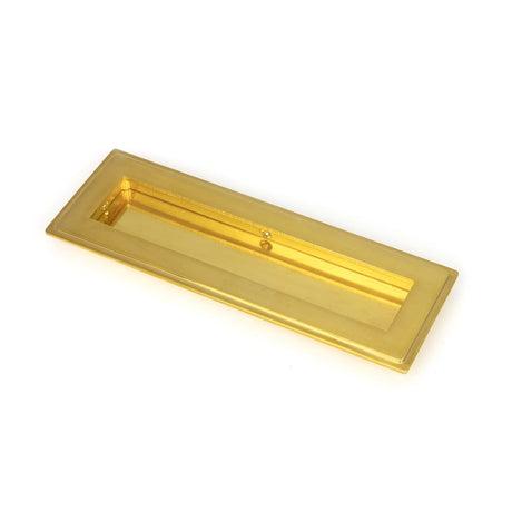 This is an image of From The Anvil - Polished Brass 175mm Art Deco Rectangular Pull available to order from T.H Wiggans Architectural Ironmongery in Kendal, quick delivery and discounted prices.