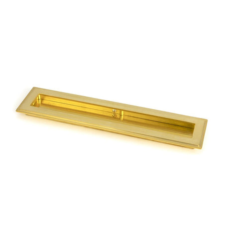 This is an image of From The Anvil - Polished Brass 250mm Art Deco Rectangular Pull available to order from T.H Wiggans Architectural Ironmongery in Kendal, quick delivery and discounted prices.