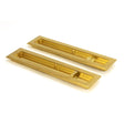 This is an image of From The Anvil - Polished Brass 250mm Art Deco Rectangular Pull - Privacy Set available to order from T.H Wiggans Architectural Ironmongery in Kendal, quick delivery and discounted prices.