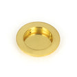 This is an image of From The Anvil - Polished Brass 75mm Plain Round Pull available to order from T.H Wiggans Architectural Ironmongery in Kendal, quick delivery and discounted prices.