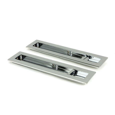 This is an image of From The Anvil - Polished Chrome 250mm Plain Rectangular Pull - Privacy Set available to order from T.H Wiggans Architectural Ironmongery in Kendal, quick delivery and discounted prices.