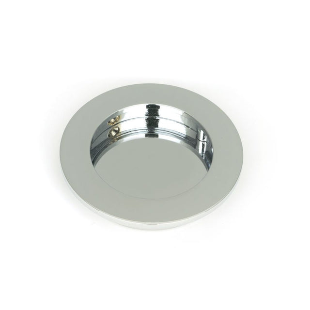 This is an image of From The Anvil - Polished Chrome 75mm Plain Round Pull available to order from T.H Wiggans Architectural Ironmongery in Kendal, quick delivery and discounted prices.