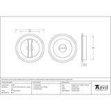 This is an image showing From The Anvil - Polished Chrome 75mm Art Deco Round Pull - Privacy Set available from trade door handles, quick delivery and discounted prices