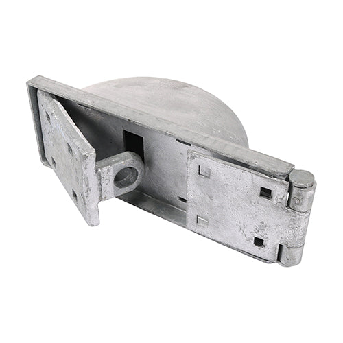 This is an image showing TIMCO Padlock Protection Bar - Heavy Duty - Left - Hot Dipped Galvanised - 7 1/2" - 1 Each Plain Bag available from T.H Wiggans Ironmongery in Kendal, quick delivery at discounted prices.