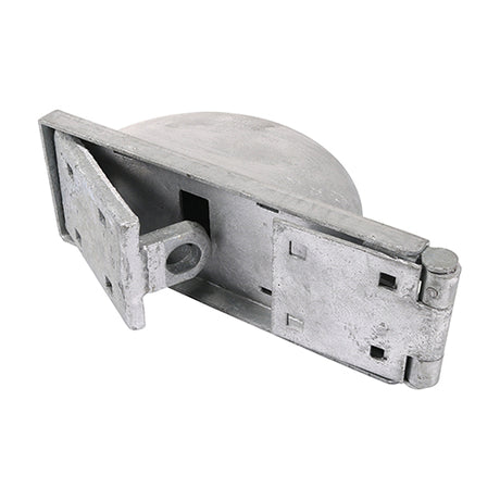 This is an image showing TIMCO Padlock Protection Bar - Heavy Duty - Left - Hot Dipped Galvanised - 7 1/2" - 1 Each Plain Bag available from T.H Wiggans Ironmongery in Kendal, quick delivery at discounted prices.