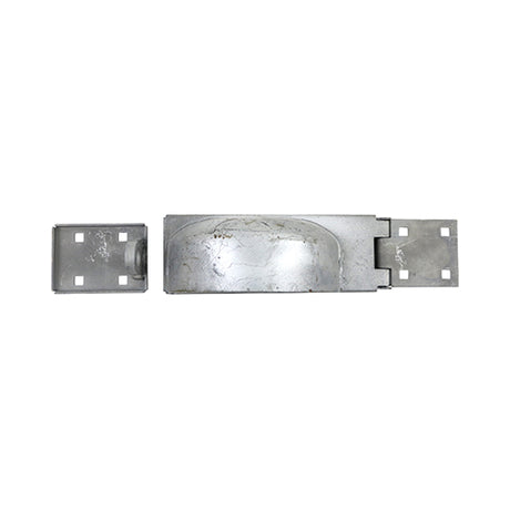 This is an image showing TIMCO Padlock Protection Bar - Heavy Duty - Left - Hot Dipped Galvanised - 7 1/2" - 1 Each TIMbag available from T.H Wiggans Ironmongery in Kendal, quick delivery at discounted prices.