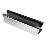 This is an image showing TIMCO Intumescent Letterbox - Polished Silver - Black Frame - 305 x 70 - 1 Each Box available from T.H Wiggans Ironmongery in Kendal, quick delivery at discounted prices.