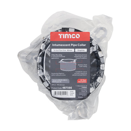 This is an image showing TIMCO Intumescent Pipe Collar - Pipe Size 82mm - 1 Each Bag available from T.H Wiggans Ironmongery in Kendal, quick delivery at discounted prices.