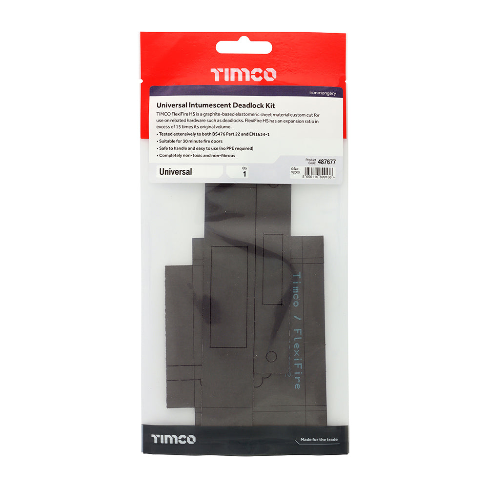 This is an image showing TIMCO Universal Intumescent Deadlock Kit - Universal - 1 Each TIMpac available from T.H Wiggans Ironmongery in Kendal, quick delivery at discounted prices.
