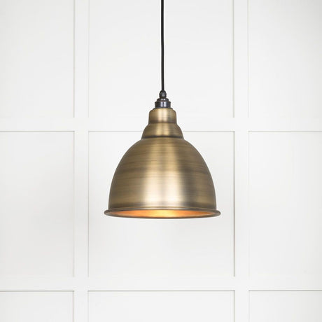 This is an image showing From The Anvil - Aged Brass Brindley Pendant available from T.H Wiggans Architectural Ironmongery in Kendal, quick delivery and discounted prices