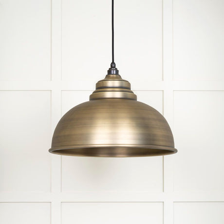 This is an image showing From The Anvil - Aged Brass Harborne Pendant available from T.H Wiggans Architectural Ironmongery in Kendal, quick delivery and discounted prices