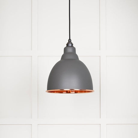 This is an image showing From The Anvil - Hammered Copper Brindley Pendant in Bluff available from T.H Wiggans Architectural Ironmongery in Kendal, quick delivery and discounted prices