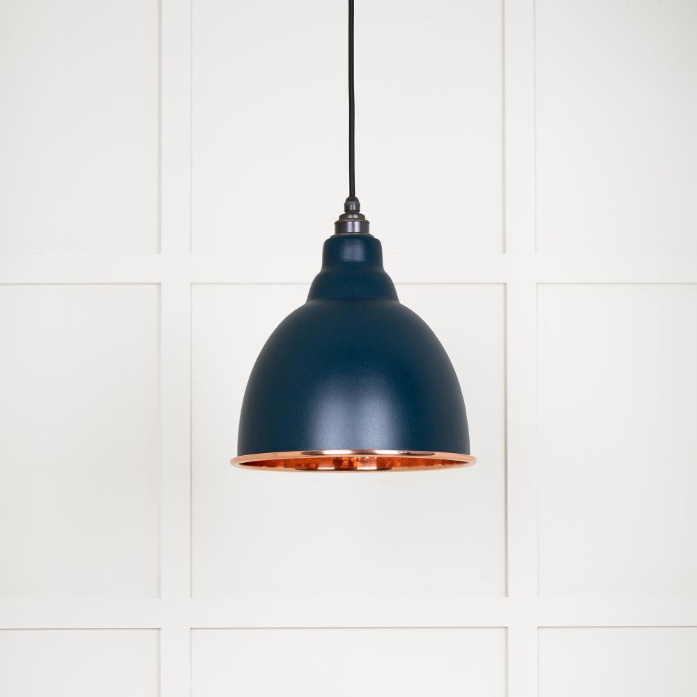 This is an image showing From The Anvil - Hammered Copper Brindley Pendant in Dusk available from T.H Wiggans Architectural Ironmongery in Kendal, quick delivery and discounted prices