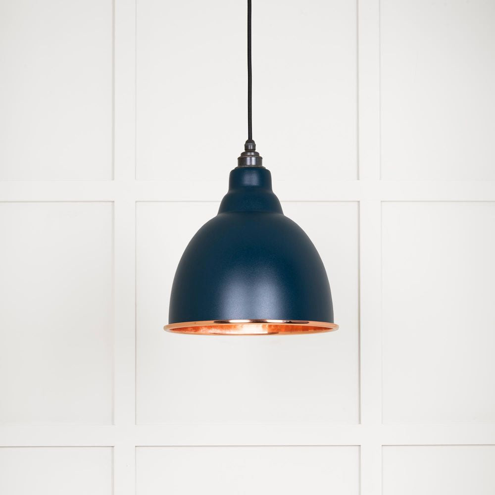 This is an image showing From The Anvil - Hammered Copper Brindley Pendant in Dusk available from T.H Wiggans Architectural Ironmongery in Kendal, quick delivery and discounted prices