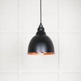 This is an image showing From The Anvil - Hammered Copper Brindley Pendant in Elan Black available from T.H Wiggans Architectural Ironmongery in Kendal, quick delivery and discounted prices